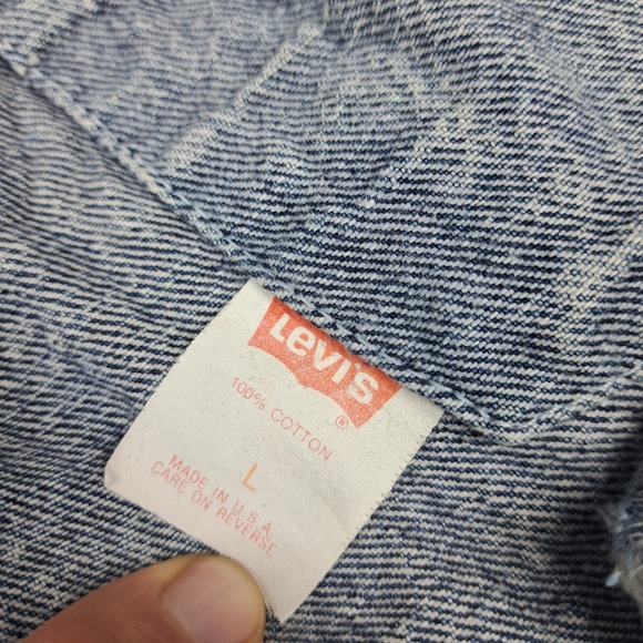 Vintage Levis Denim Trucker Jacket Mens Large‎ Blue Acid Washed USA 70507 0510 - Picture 15 of 16